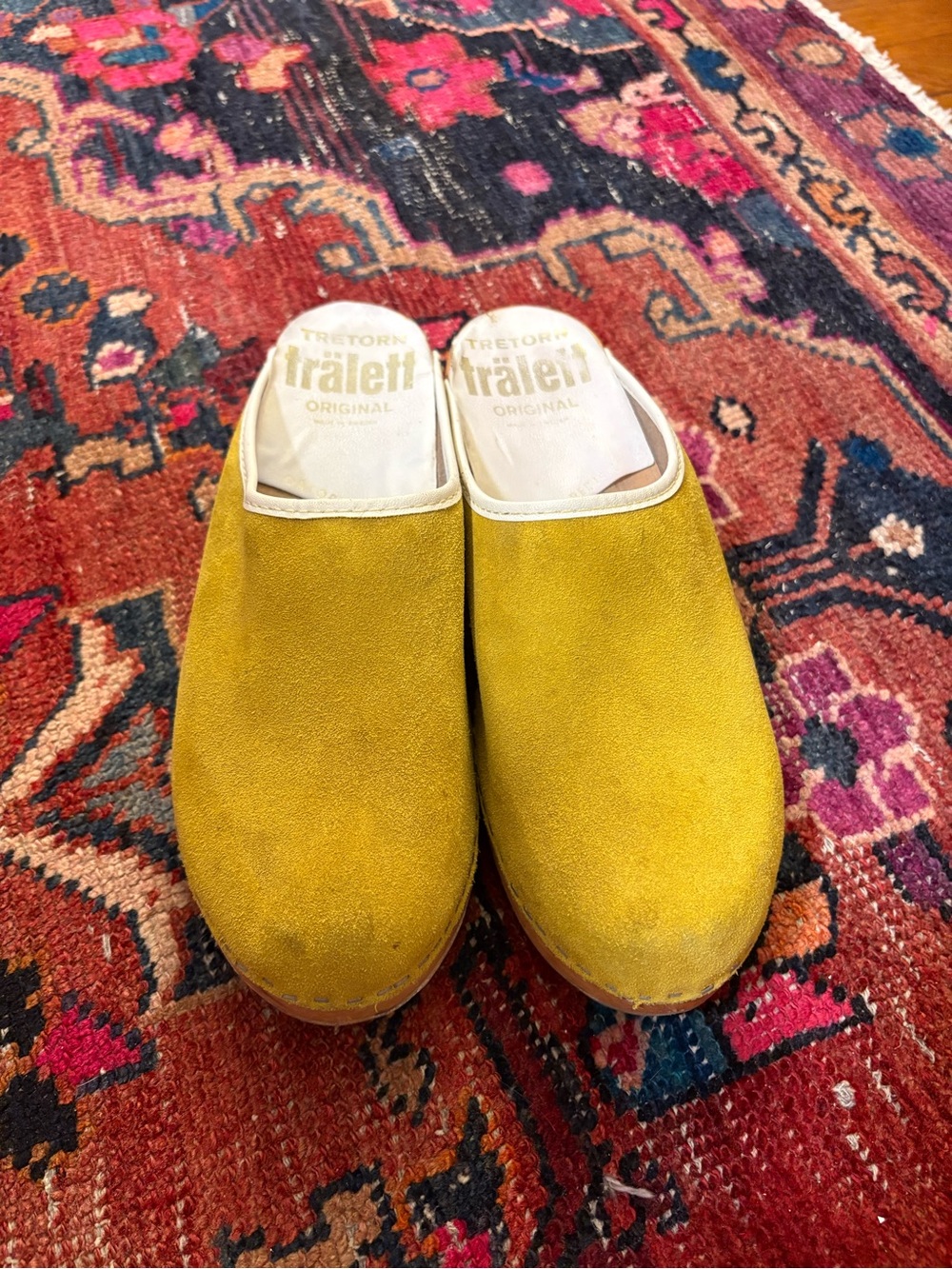 Vintage Tretorn Swedish Yellow Suede Clog Mules - Picture 7 of 8